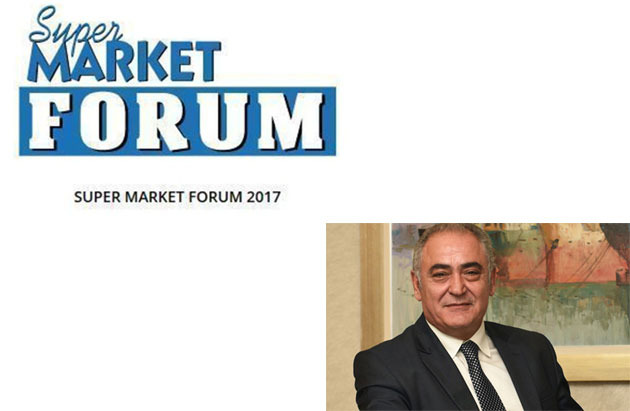 Ο πρόεδρος του Ε.Ε.Α. κ. Γιάννης Χατζηθεοδοσίου εγκαινιάζει το SUPER MARKET FORUM 2017